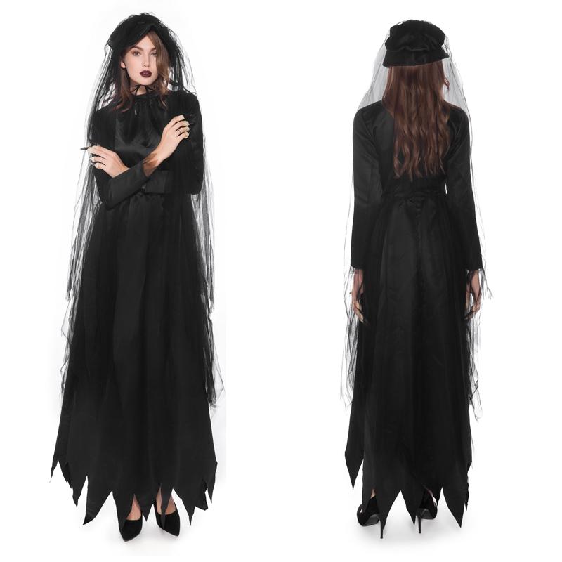Adult Ghost Halloween Bride Fancy Dress Vampire Horror Party Cosplay Costume