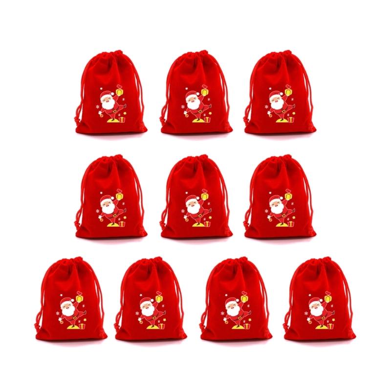 10Pcs Practical Drawstring Storage Pouches Jewelry Packaging Case for Holiday