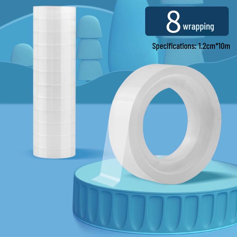 Transparent High-Viscosity Adhesive Tape, 12mm Narrow Roll for Students and Children