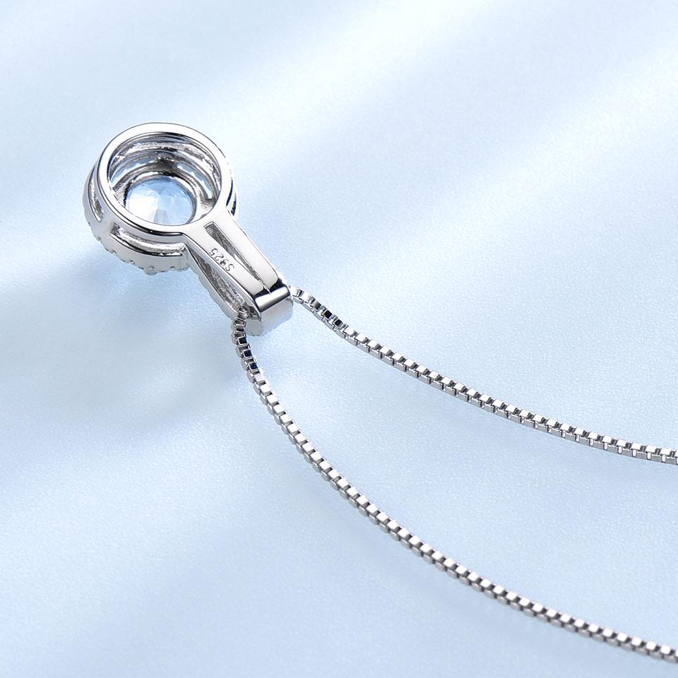 Umcho Blue Topaz Gemstone Pendants Necklaces For Women Pendant Brand Fine Wedding Jewelry Gift for Her