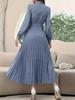 Women's Long Sleeve Polka Dot Pleated Dress, New Arrivals