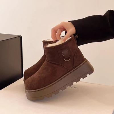 Thick-soled and Fleece High-top Snow Boots for Women, Thick and Warm Cotton Shoes and Boots