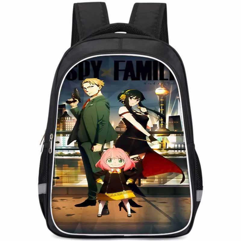 Geräumiger Spy Family Rucksack für Kinder Leichte Oxford-Stoff Schultasche