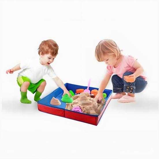 Piscină de nisip pătrată pliabilă din PVC, cu nisip, pentru copii, animale de companie, jucărie de plajă portabilă, cadă de baie pentru animale de companie, bază întărită, kit de joacă cu nisip reutilizabil