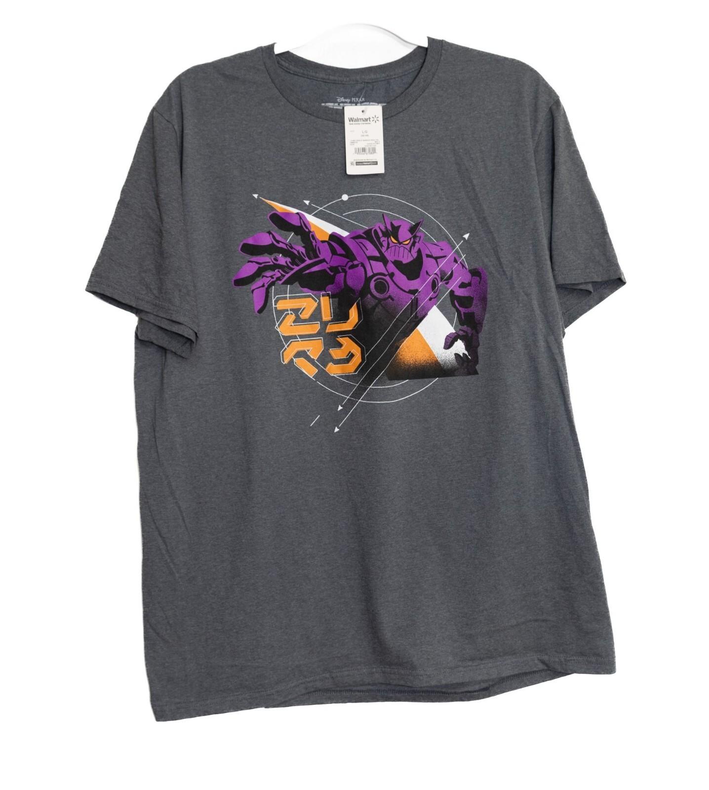 Disney Pixar Zurg Graphic Tee Gray Size L Mens Short Sleeve Cotton Blend M
