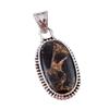 Natural Black Copper Turquoise 925 Solid Sterling Silver Gift Pendant 1.50" A5d94