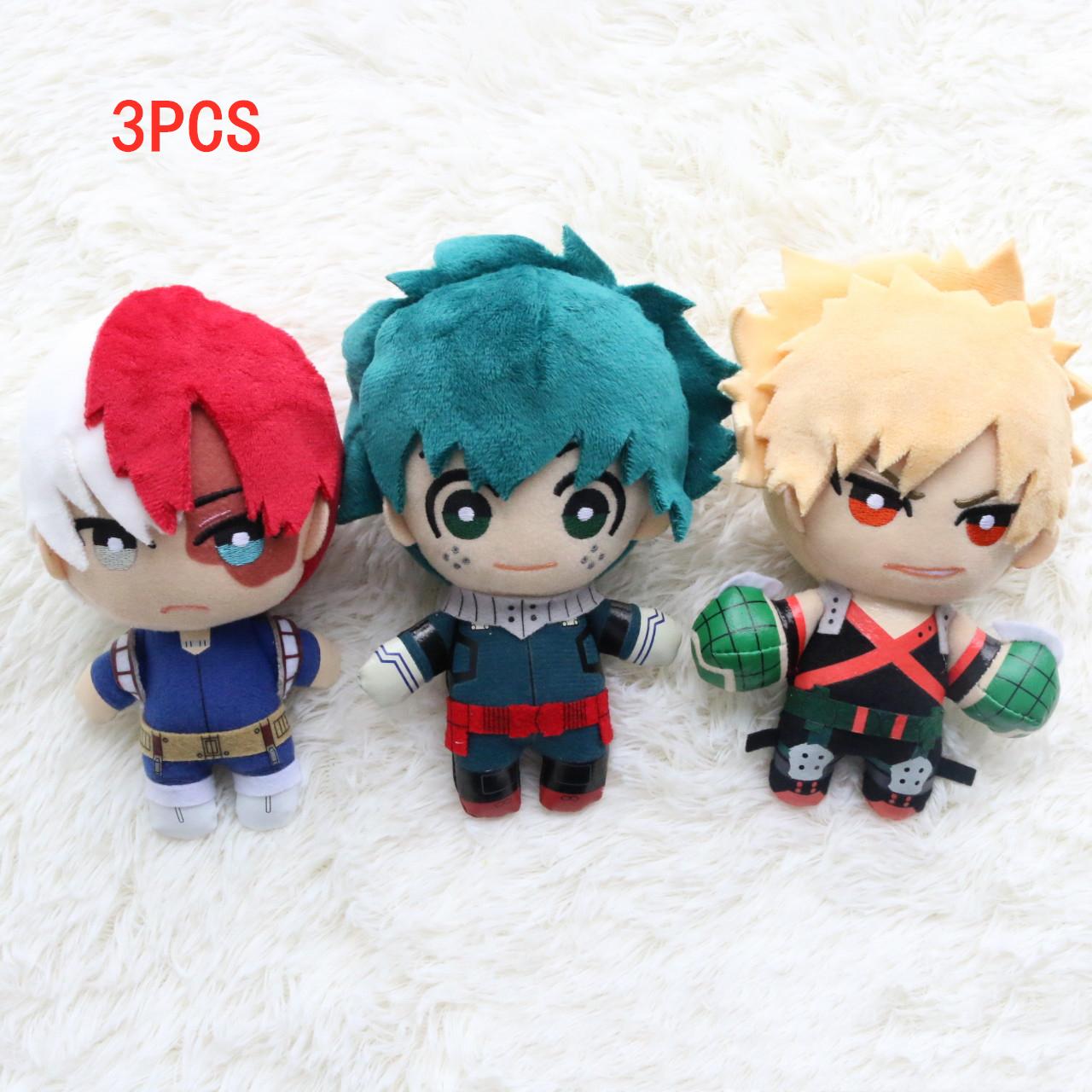 

Non-Toxic 3Pcs 10Cm Hero Academy Cartoon Animation Green Valley Lzuku Doll Blasted Frozen Plush Pendant Ragdoll Male And Female Plushtoy