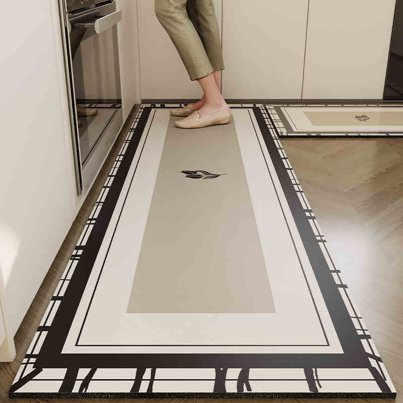 

Kitchen Long Non-slip Foot Rugs Carpet Anti-oil Stains Can Be Scrubbed Tread Mats Light Luxury American Door Carpet 40X60CM (1.3X2FT