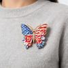 Beautiful 250Th Anniversary Butterfly Brooch Featuring US Flag Art Sturdy Alloy Jewelry