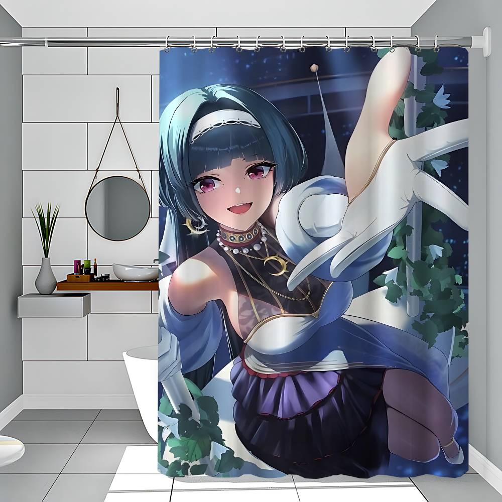 Astra Yao Zzz Animation Pattern Bathing Curtain Bathroom Shower Curtain Waterproof With 12 Hooks Home Deco