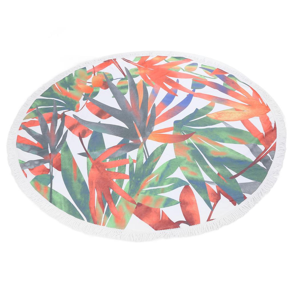 Round Beach Towel Blanket Circular Beach Tassels Blanket Oversized Picnic Mat for Kids