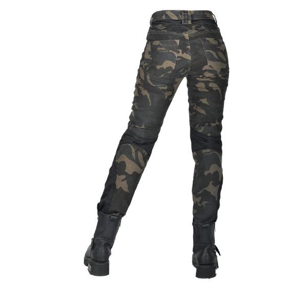 LOONG+BIKER+ Camo Motocyklové Slim Fit anti-drop kalhoty+Motocyklové džíny+Dámská Knight Mesh