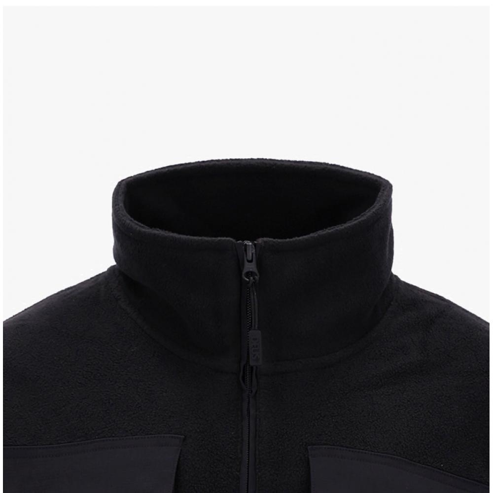 DeuS X Macina Dmp248363 Blk Section Section Zip Neck Fleece Men S Jacket