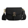 Coach Amelia 16 Jednobarevná Odnímatelný ramenní popruh Klopa Kožená Crossbody taška Malá Dámská crossbody taška Černá CP001-IMBLK