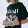 Mardi Mercredi Flowermardi Jardin T-shirt Nero Bianco (Taglia unica)