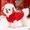 Soft Winter Red Color Pet Vest Embroidered Fluffy Cat Coat Thickened Dog Jacket Winter