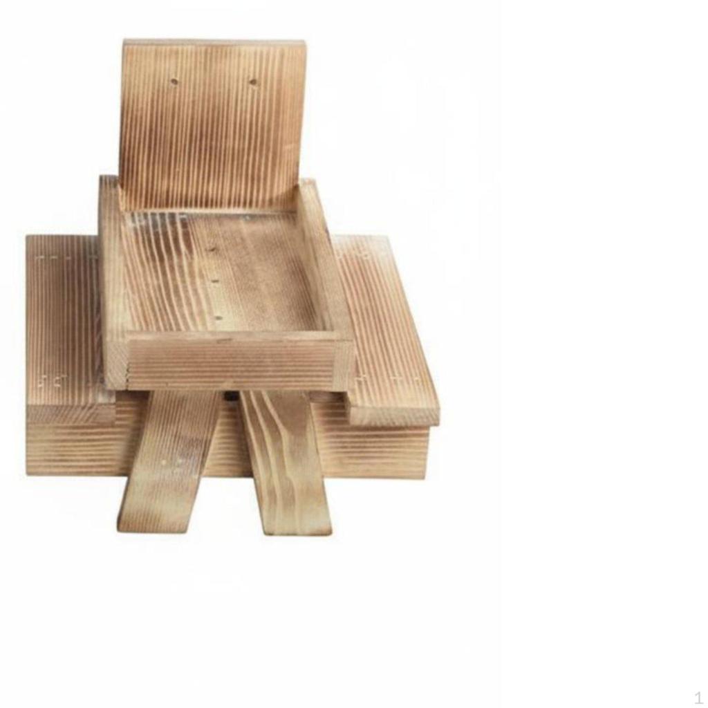 Table Squirrel Feeder Wood Construction Wooden with Umbrella Weather Resistant Feeding