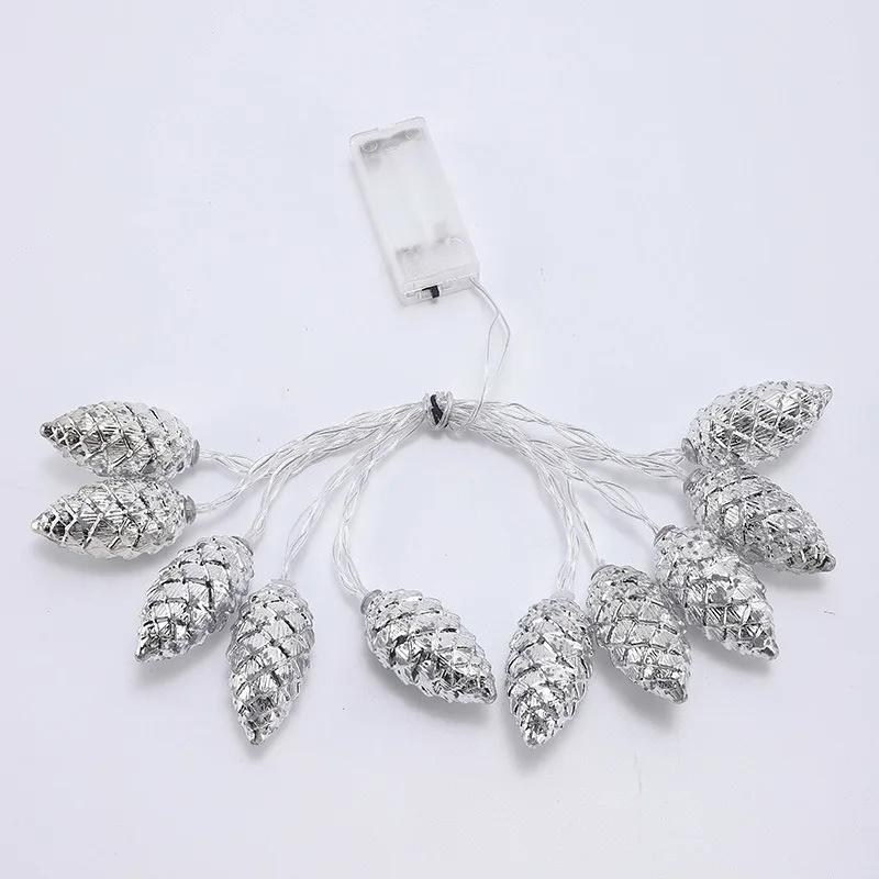 

2M/3M LED Pine Cone String Lights Christmas Tree Hanging Ornaments Merry Christmas Fairy Lights Home Decoration 2026 New Year 2M 20LED