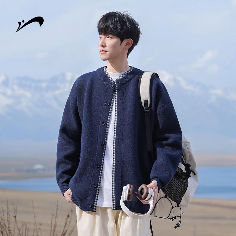 

Мужской кардиган-свитер в клетку из искусственной двухслойной ткани Guirenniao 3XL