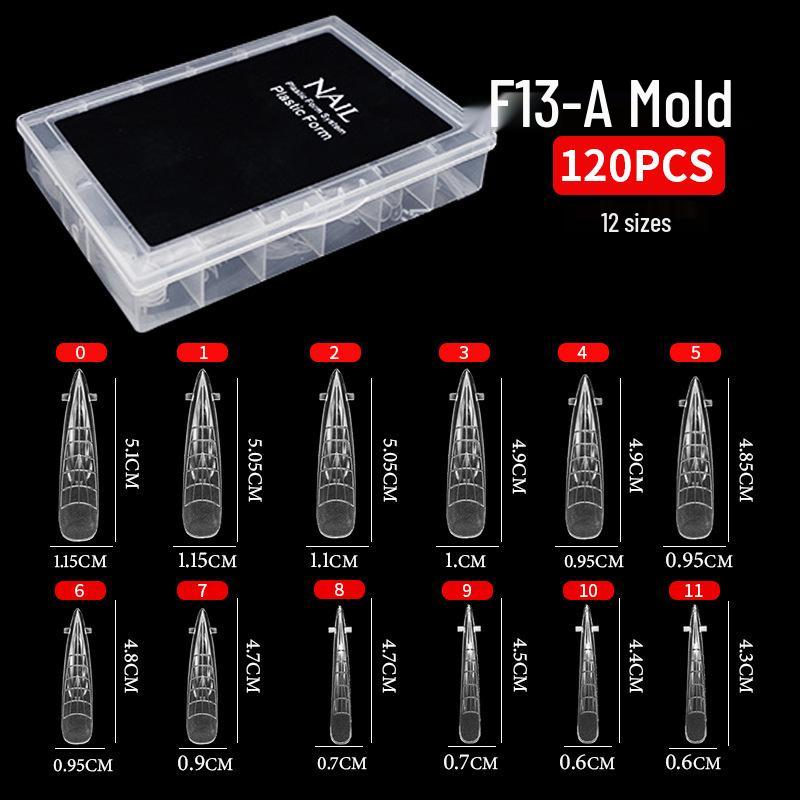 120-Piece Transparent Paperless Nail Art Holder for UV Gel Extension