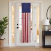 Patriotic Decorations Wreath & Flag Banner, 3D Star Hanging Ornaments for Front Door, Weatherproof Porch Hanging, Outdoor Wall Sign for Independence