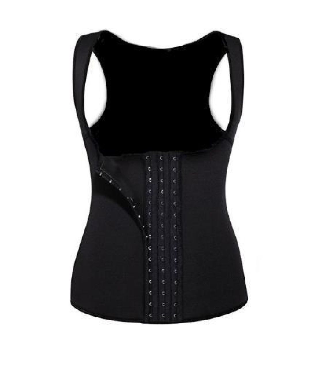 Plus Size Neoprene Slimming Silicone Body Suit with Zipper Sauna Suit Tank Top Vest Waist Trimmer with Waist Trainer S чёрный