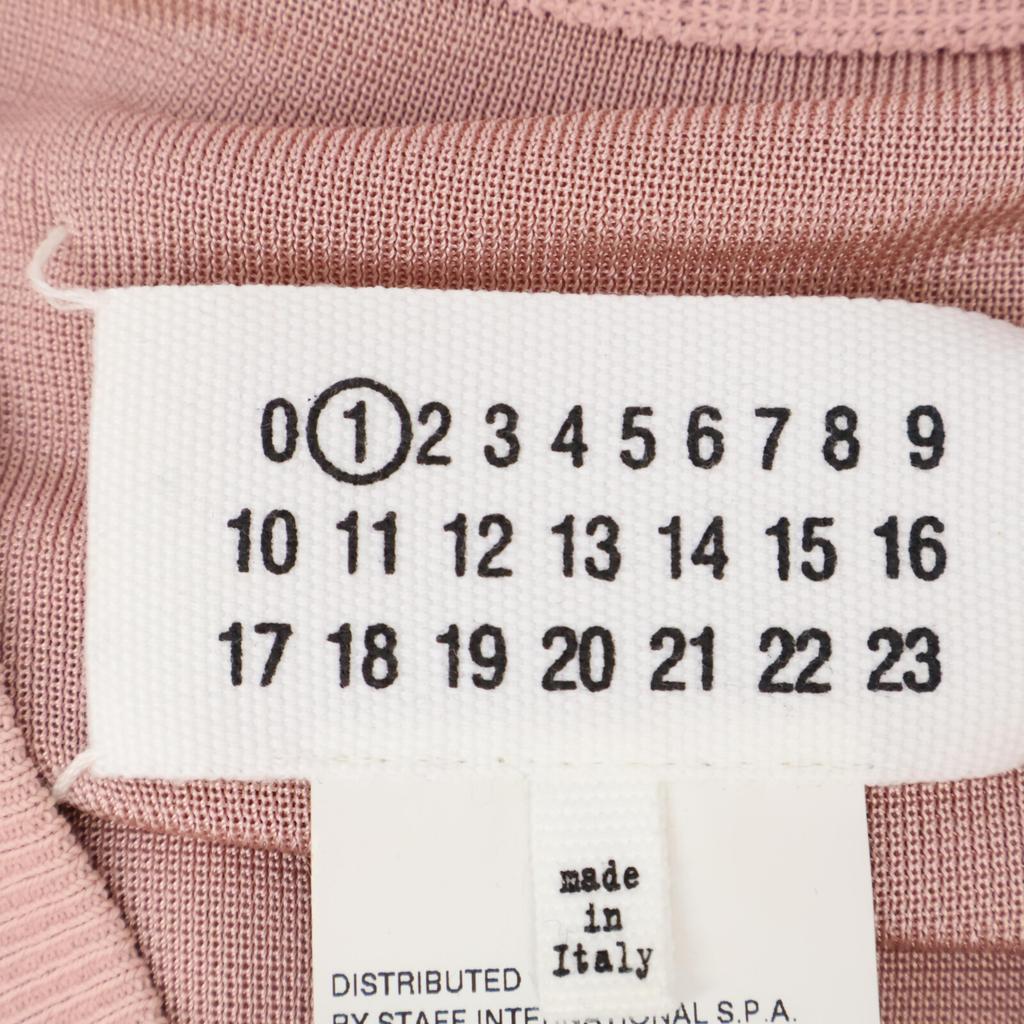 Maison Margiela Pink V-neck Back Slit Knit Sweater Tops S pinkUsed