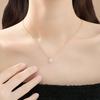 Elegant Single Zircon Pendant Titanium Steel Necklace Non-Tarnish Dainty Fashion Jewelry for Women Bridesmaid Gift