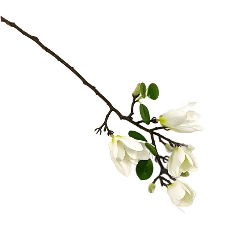 Artistic Plastic Magnolia Flower Decorative Centerpiece Dining Table Entryway Living Room Home Decoration