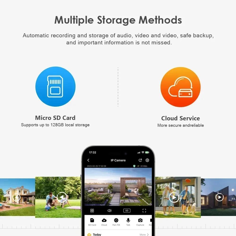 LS VISION 12MP WiFi IP pouliční kamera Venkovní 360° video sledování Zabezpečení-ochrana Tři obrazovky Ai Tracking 6K Survalance kamery
