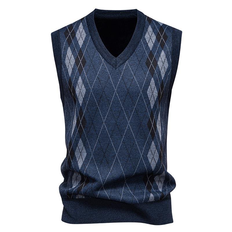 Men S V Neck Slim Fit Fleece Pullover Knit Vest