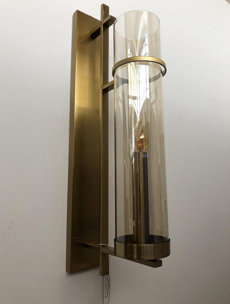 Eterion Brass & Cognac Wall - Large 64cm Gold Wall Lamp