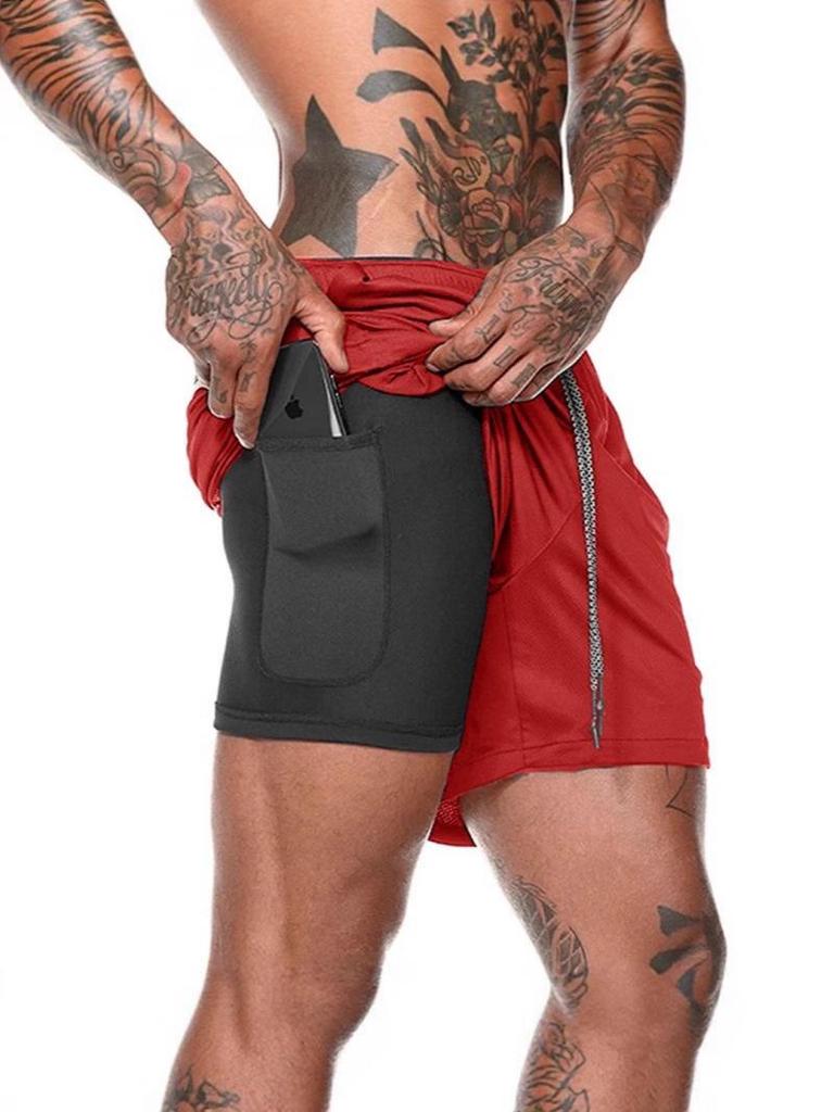 Men’s Quick-Dry Double-Layer Camouflage Running Shorts