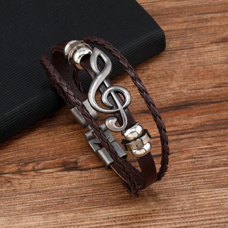

Многослойный модный браслет с музыкальными нотами, унисекс, парный дизайн