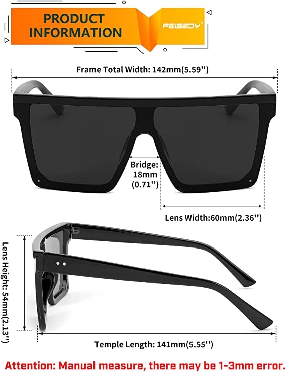 FEISEDY Polarized UV for B2470 Women's Sunglasses, Protection, Fashionable, Lightweight, Sports,