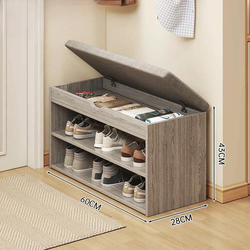 Entrance Shoe Changing Stool Convenient Wooden Shoe Cabinet Integrated Shoe Changing Stool High-end Feeling Shoe Changing Stool