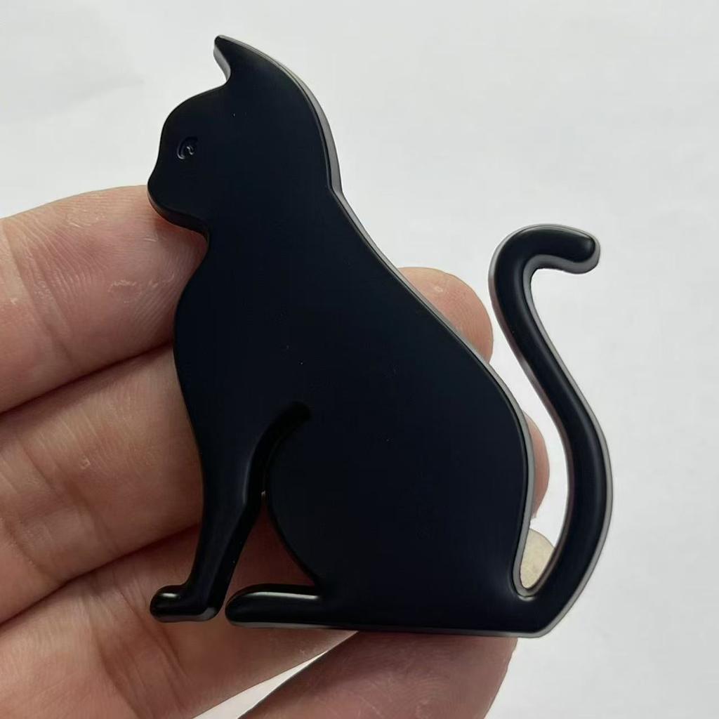 Car Personalized Sticker Trendy Brand Pet Cat Car Emblem Animal Metal Car Sticker Tail Sticker Side Sticker Exterior Scratch Decorative Sticker
