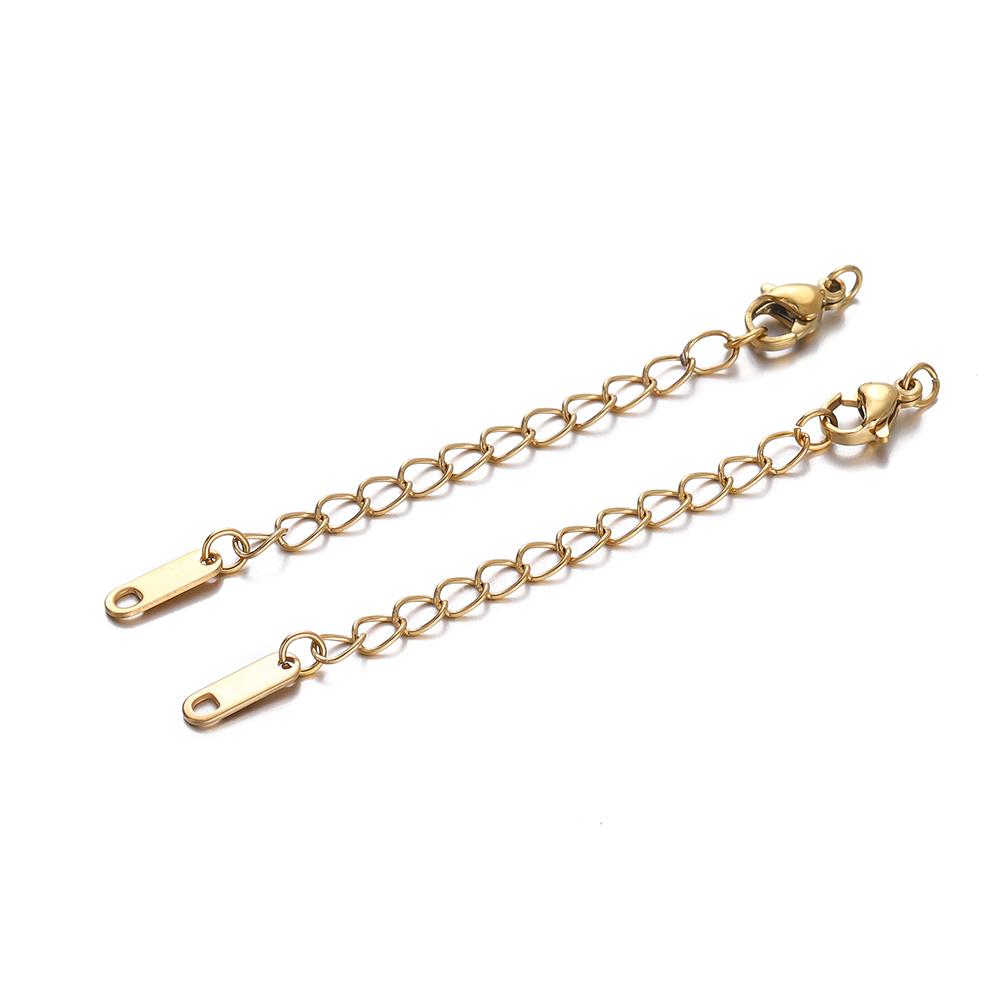10pcs Stainless Steel Extension Extended Tail Chains Lobster Clasps Connectors DIY Jewelry Making Findings Bracelet Necklaces