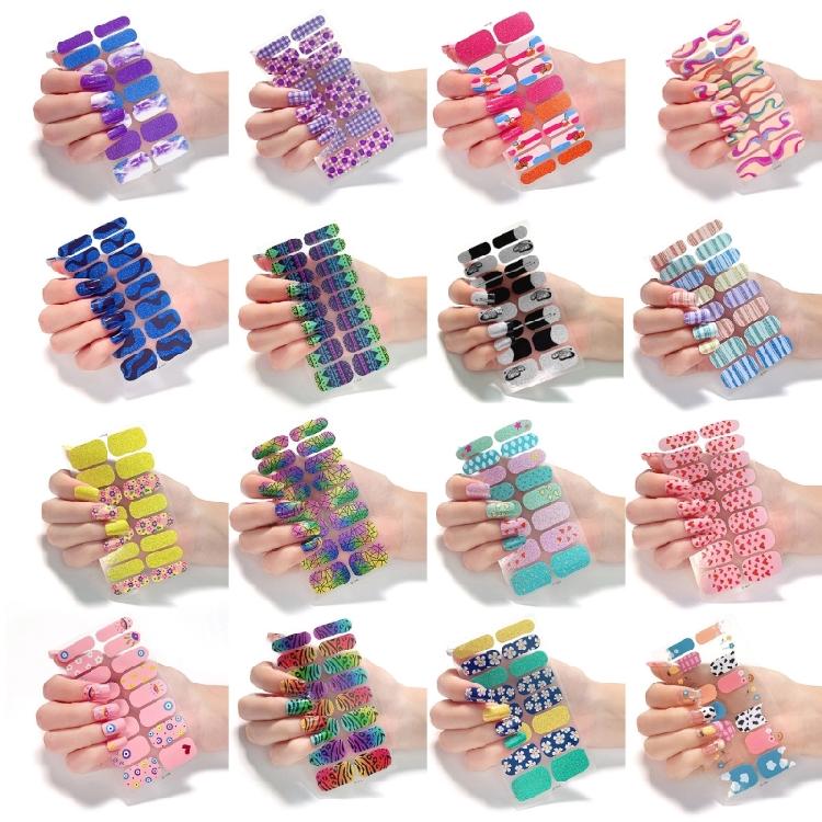 Gradient Nail Art Stickers Full Wrap Nail Stickers Self-Adhesive Nail Art Decals