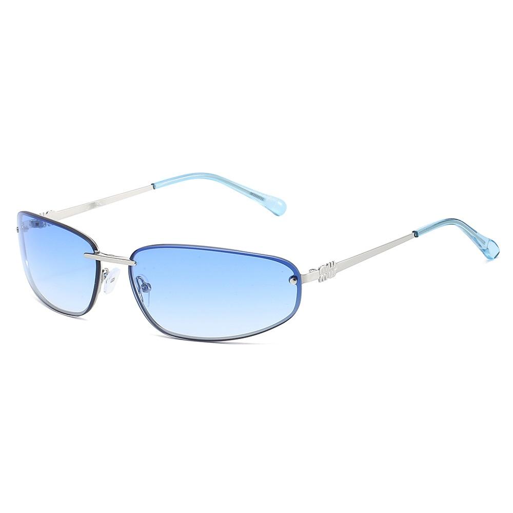 

vintage allopy square Y2K sunglasses for women new fashion brand Silver gradient hip hop sun glasses ladies sexy shades driving