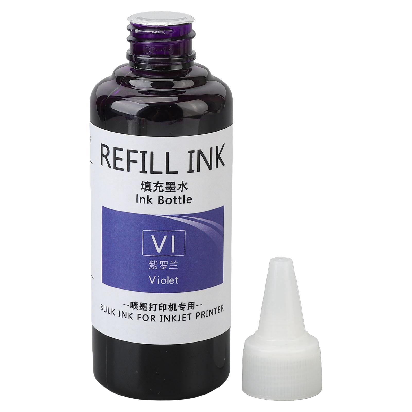 

Stamp Refill Ink 100ml High Adhesion Quick Drying Colorfast Widely Used Egg Dater Ink for Business School Family Violet Фіолетовий