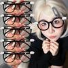 Y2K Anime Wings Eyeglasses Frame for Women Men Black Large Frames Square Fashion Glasses Without Lenses Streetwear Accessories