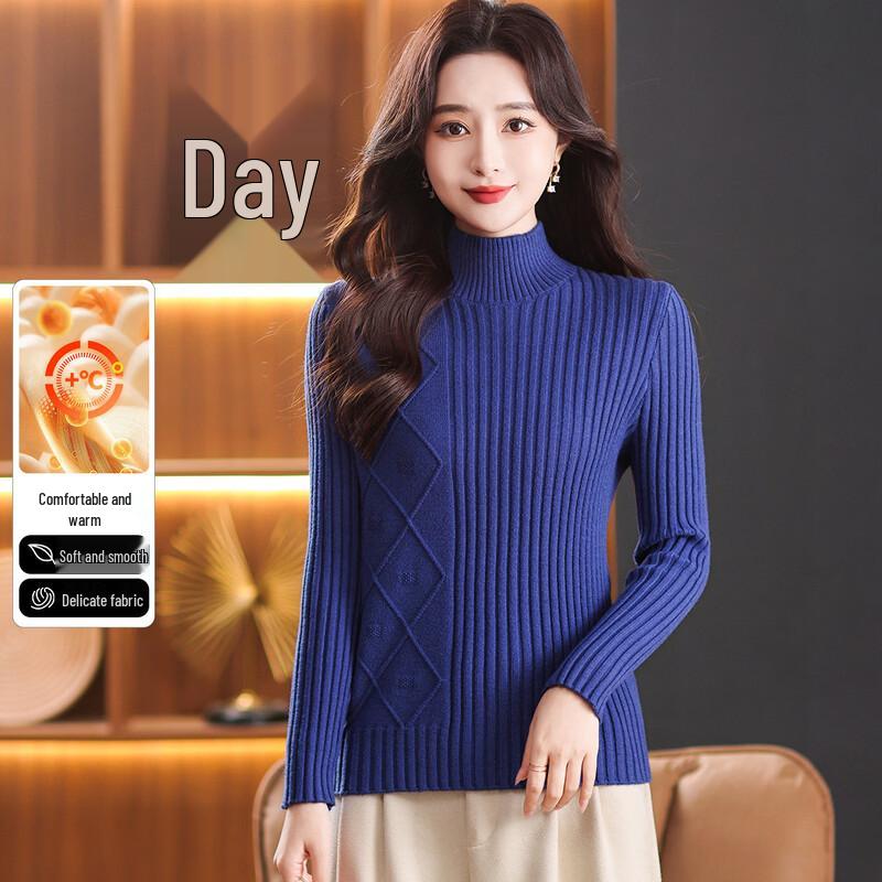 Snowflying Women's Ribbed Mock Neck Knit Sweater