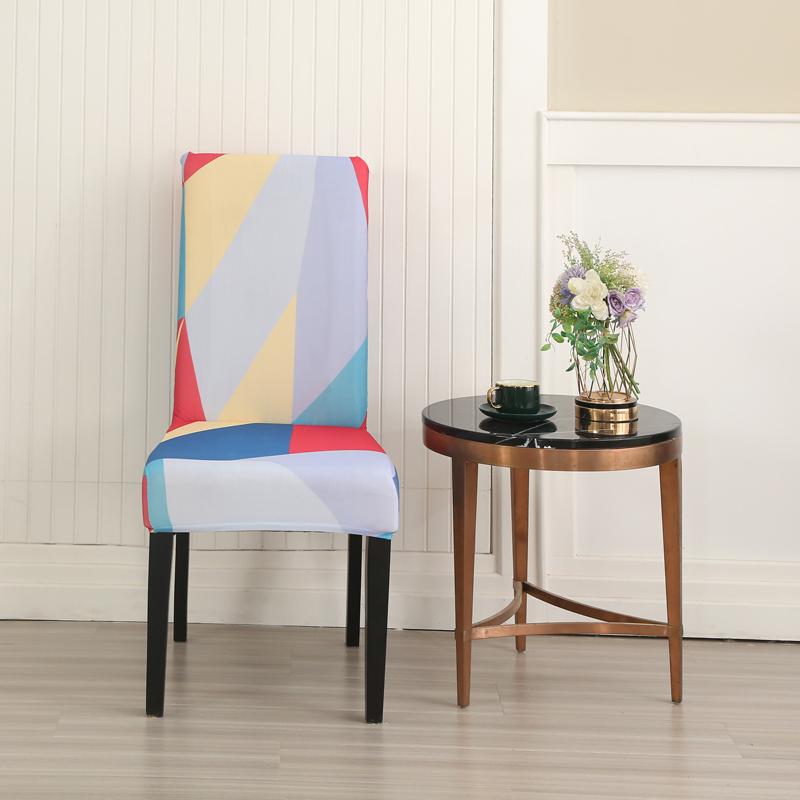 1PC Geometrischer elastischer Esszimmerstuhlbezug Stretch Sitzbezug Schonbezüge Stuhlhussen für Esszimmer Hochzeit Hotel Bankett Büro