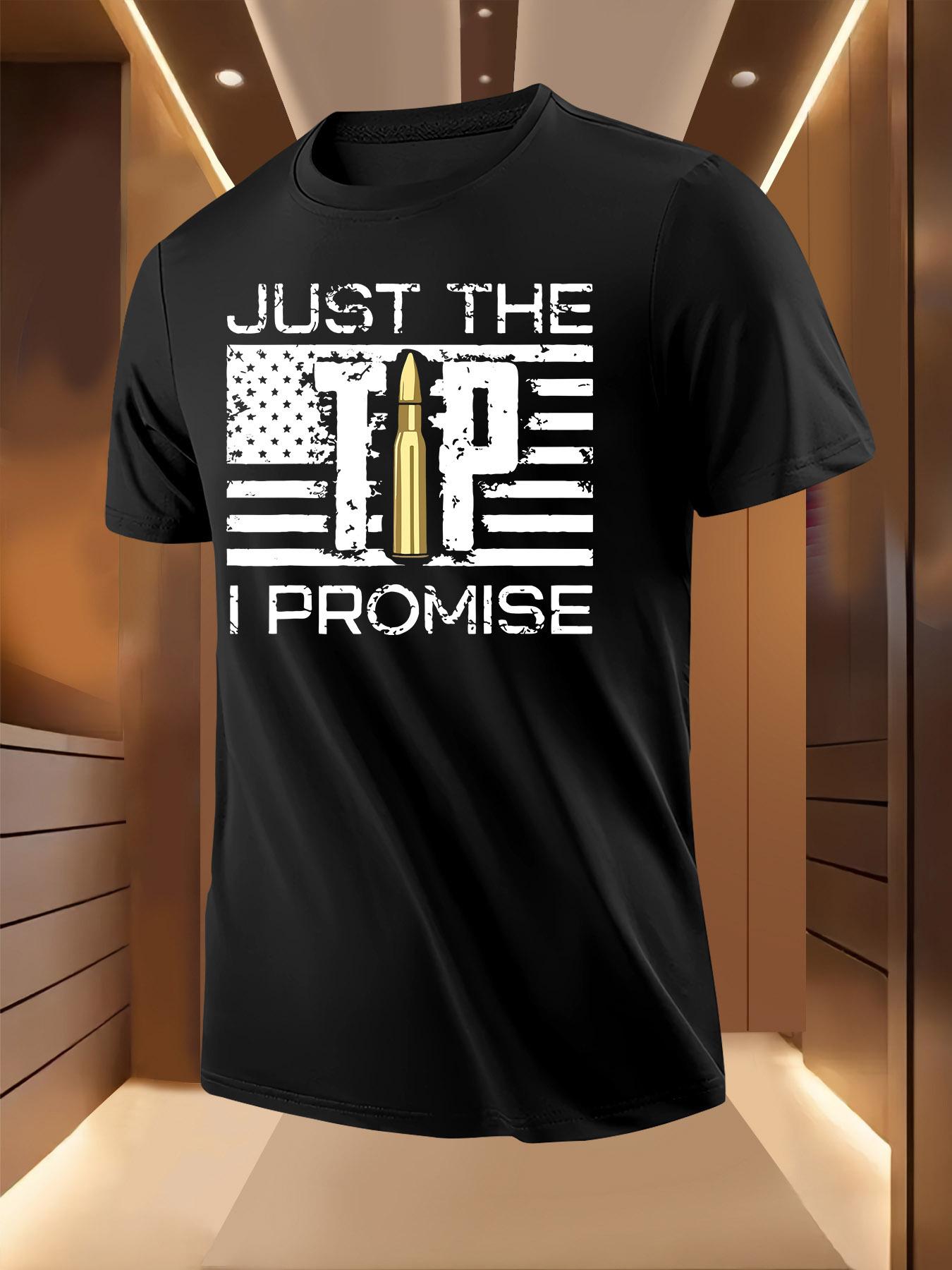 Patriotic Bullet Promise Graphic Tshirt - Black Casual Su... XL
