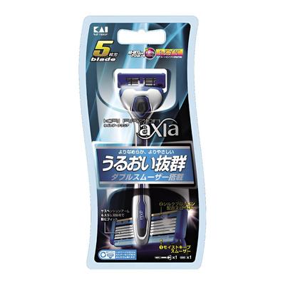 Maquinilla de afeitar de seguridad para hombre 5 hojas KAI-5 Razor Axia + soporte Kai razor