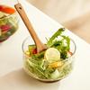 Wood Base Glass Fruit Bowl Transparent Glass Snack Storage Bowl Creative Salad Bowl  Party
