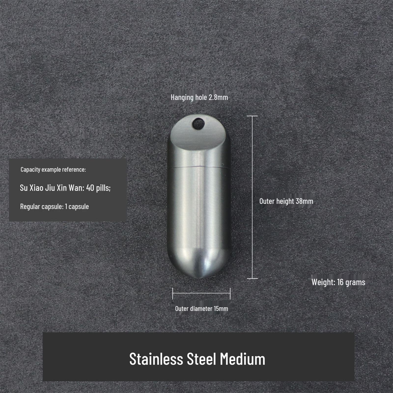 

Водонепроницаемая портативная бутылочка для таблеток из титанового сплава - Маленькая герметичная уличная капсула для лекарств