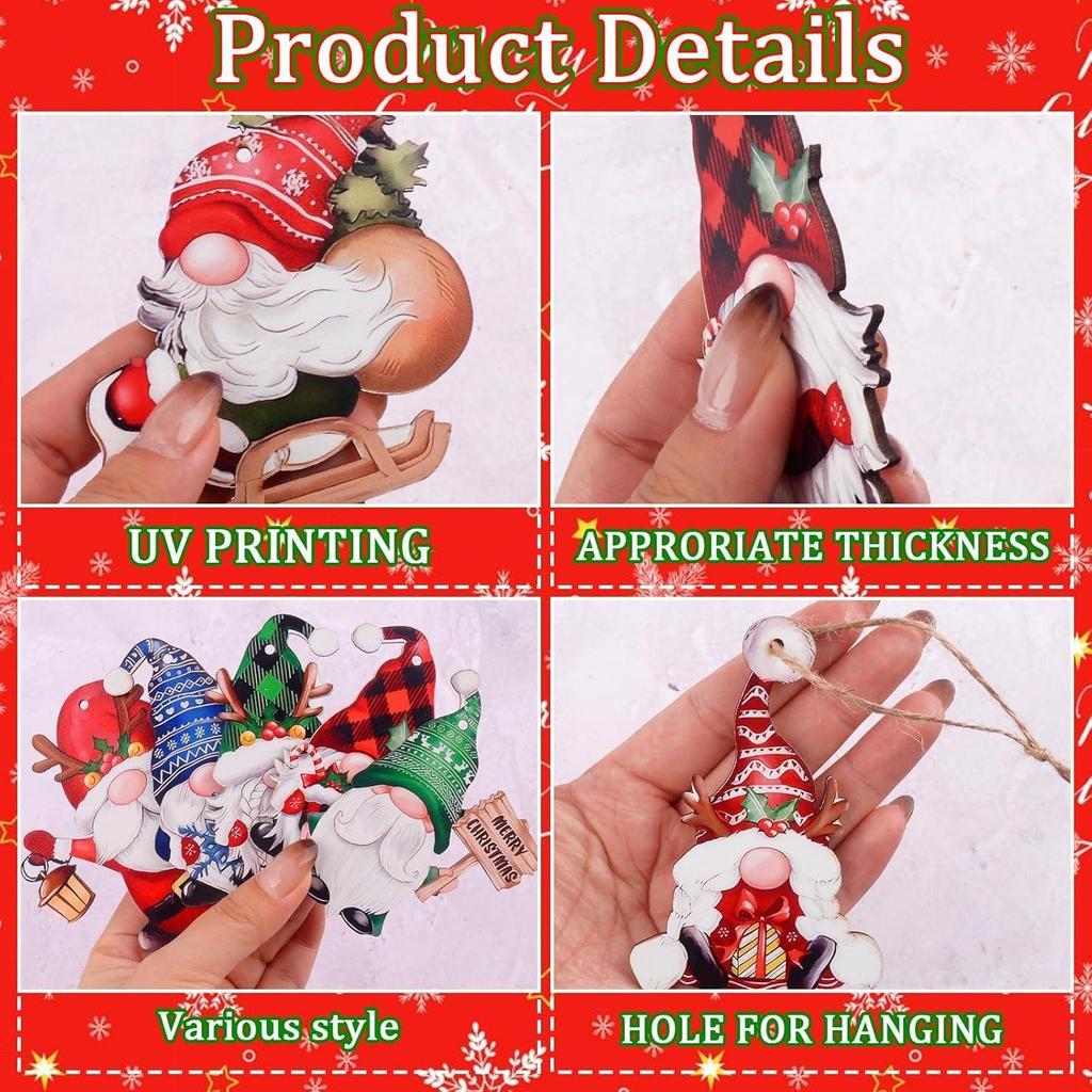 16Pcs Christmas Decorations, Gingerbread House Ornaments, Festive Tree Hanging Decor for Holiday Party, Classroom and Office, Family Activity