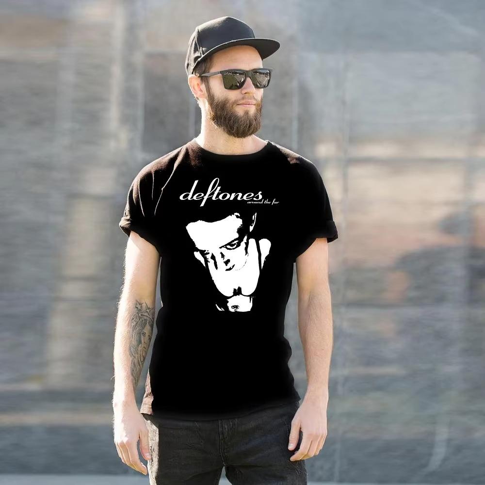 Herre T-skjorte Deftones Søt Trendy Trykk Topper T-skjorte Svart T-skjorte Dame Sommer T-skjorte 90-talls Jenter Grafisk T-skjorte Dame Søte Topper T-skjorte